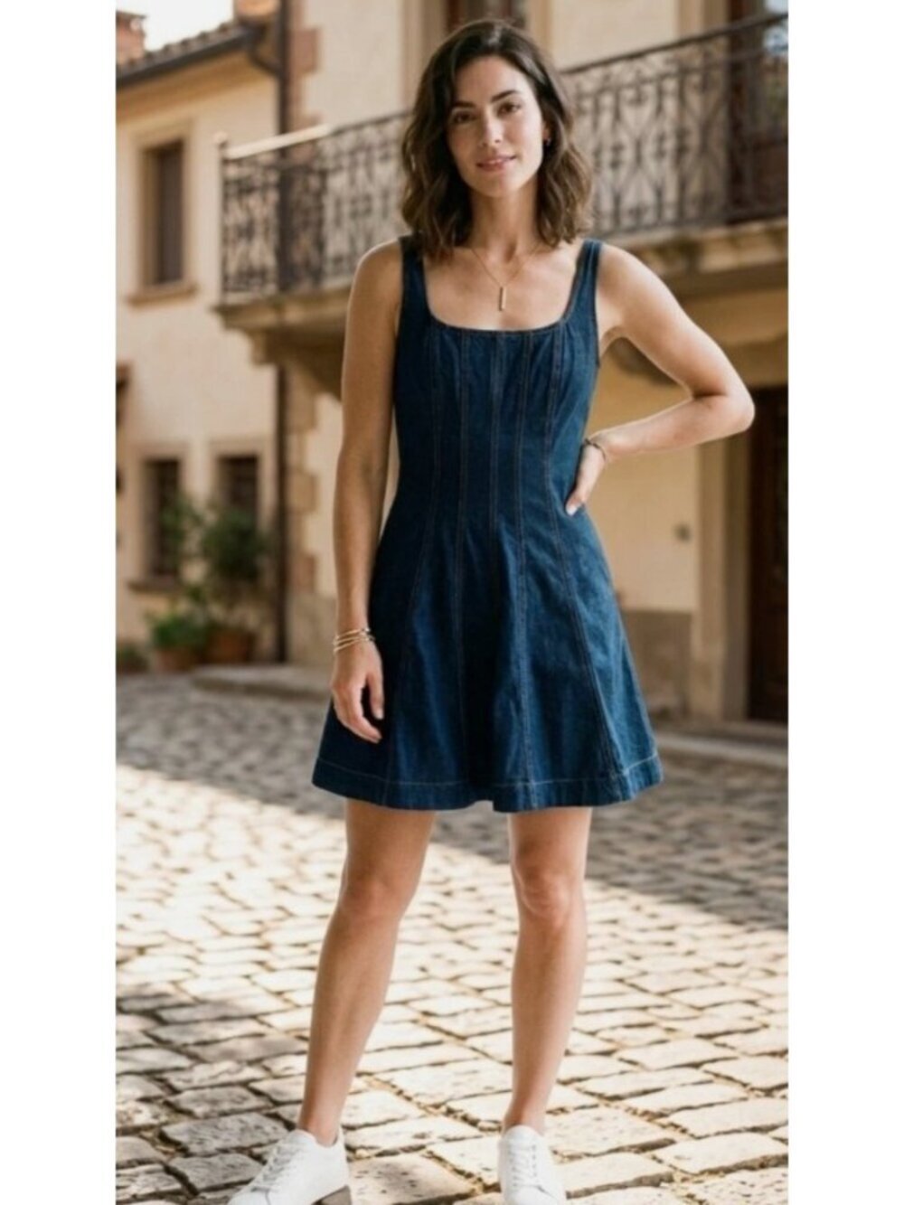 NWT Kate Spade New York x Target Denim Seamed Mini Dress Dark Wash Size 0 Fit Fl